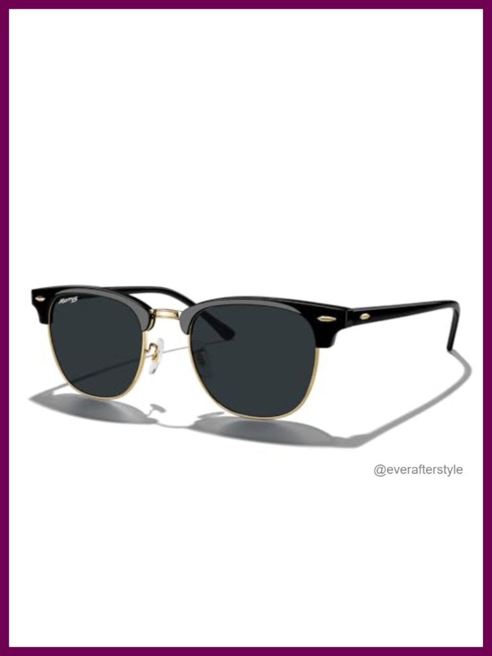 Polarized Square Semi-Rimmed Metal Sunglasses UV400 100% Protection Adult